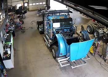 Photo of Trailer Truck being serviced at Treeline Service Center